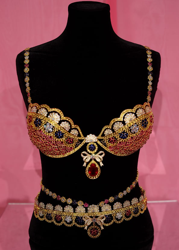 The Royal Fantasy Bra boasts over 4,200 precious gems including rubies, diamonds, and blue and yellow sapphires. It also comes with two bodyguards.