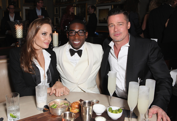 Tinie Tempah with Angelina Jolie and Brad Pitt
