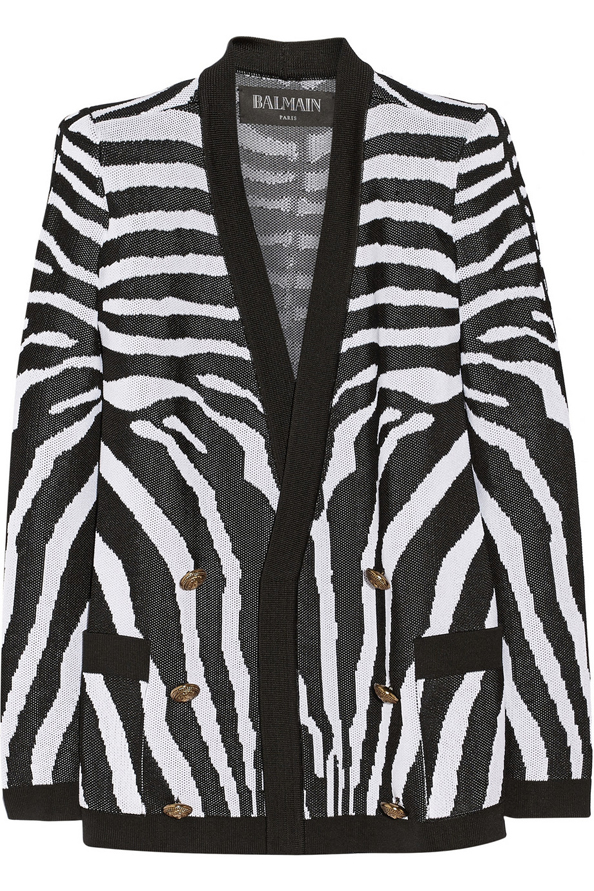 Zebra print cardigan Dhs7,713 Balmain at shopstyle.com