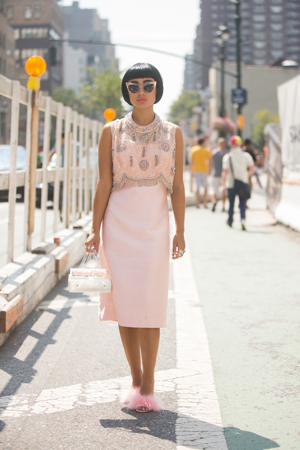 New York Fashion Week, Pale pink granny-chic perfection