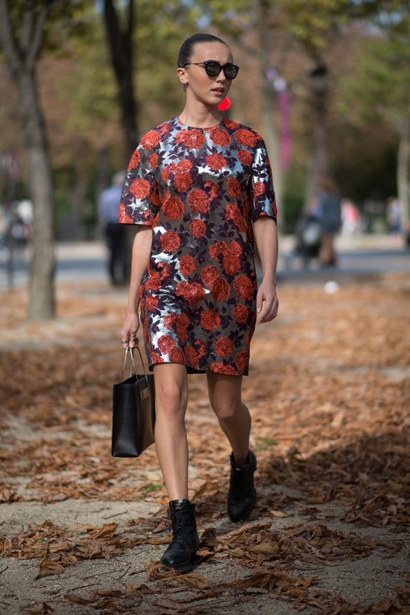 Mary Leest wears a dress from MSGM, Chanel shoes and a Balenciaga bag.