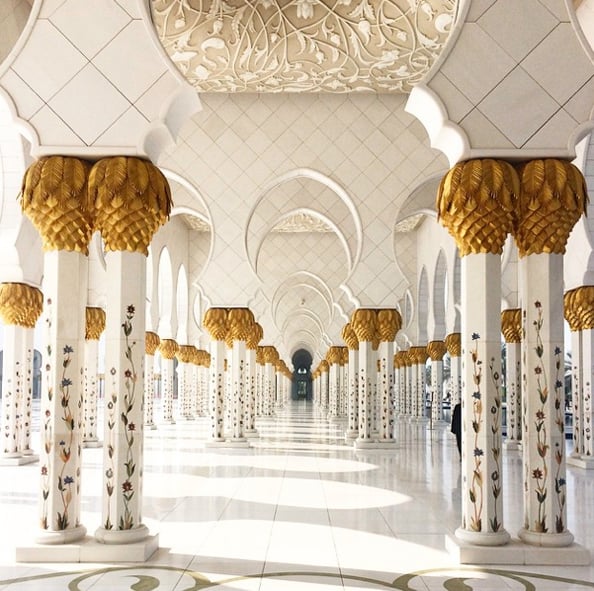 Gigi Hadid captured this beautiful shot of the Sheikh Zayed Mosque which she called "unreal" during her last visit
