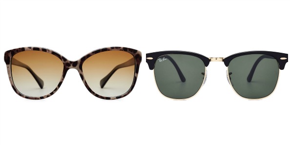 (L-R) Oversize Sunglasses by Dolce and Gabbana, Dhs625, stylebop.com. Clubmaster Sunglasses by Rayban, Dhs486, stylebop.com