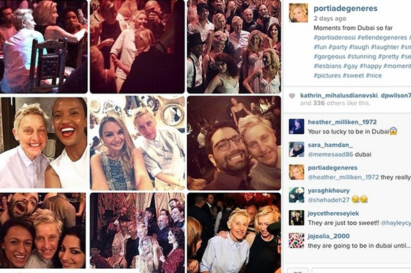 Portia documents her trip to Dubai with Ellen Degeneres on Instagram 