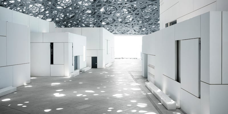 The interior of the Louvre Abu Dhabi.