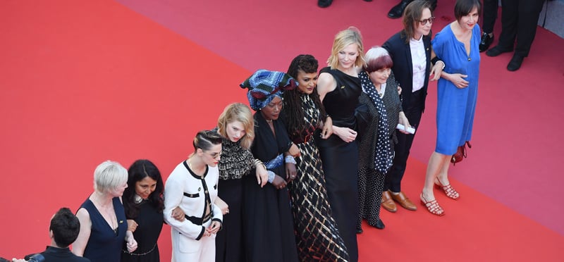Marianne Slot, Haifaa al-Mansour, Kirsten Stewart, Lea Seydoux, Khadja Nin, Ava DuVernay, Cate Blanchett, Agnes Varda and Celine Sciamma and Jeanne Lapoirie walk the red carpet.