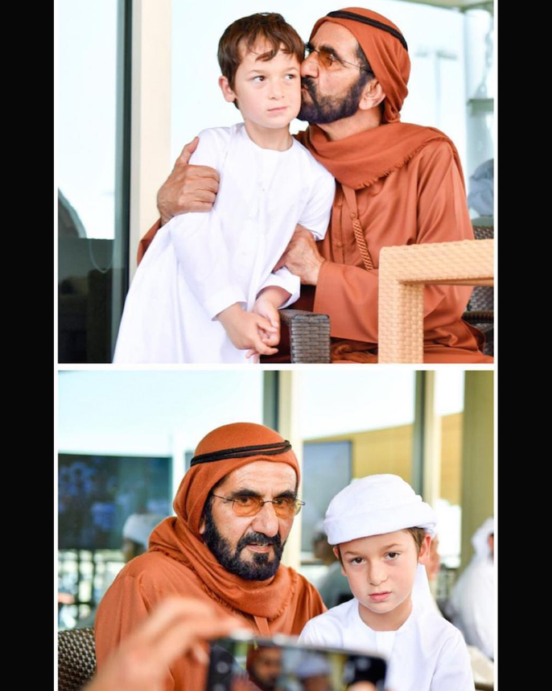 سمو حاكم دبي في لقطات نادرة مع ابنه من الأميرة هيا زايد بن محمد