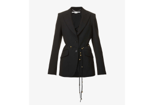 STELLA MCCARTNEY Single-Breasted Padded-Shoulder Belted Stretch-Woven Blazer Dhs5,124