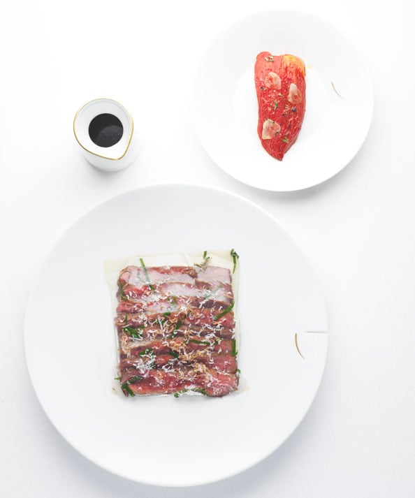 4.Entrecote-strips,-confit-tomatoes-with-basil-grated-truffle-and-parmesan