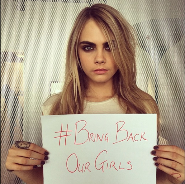 Supermodel Cara Delevingne says: "Everyone help and raise awareness #regram #repost or make your own!"