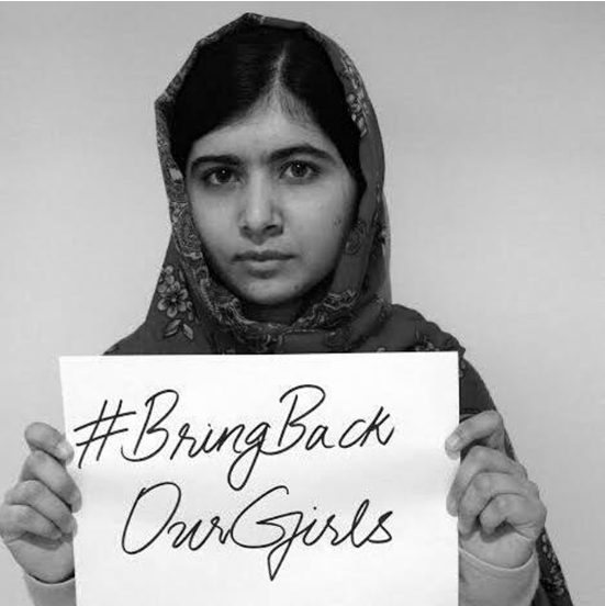 Malala Yousafzai, says: "[These] girls in Nigeria are my sisters." 