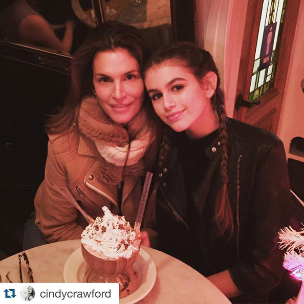 Cindy Crawford enjoys her experience at Serendipity 3 in NYC
