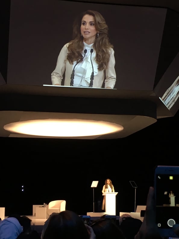 Queen Rania speaks at the Global Women's Forum Dubai 