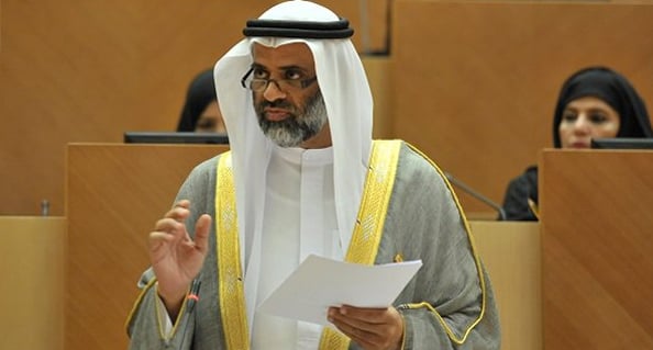 Hamad Al Rahoomi during yesterday’s FNC meeting. Photo: Twitter/FNC_UAE