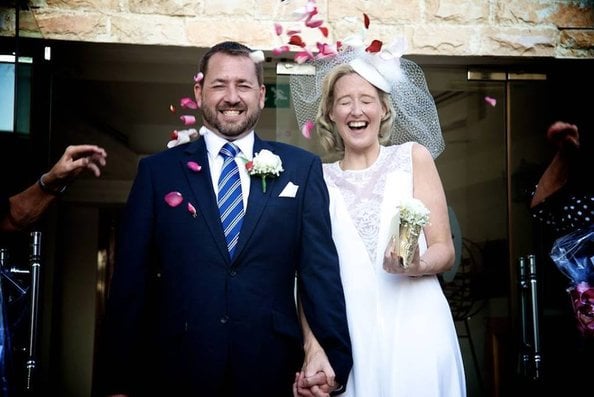 Maxine English and James English on their wedding day 