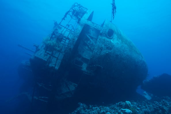 Shipwreck in Red Sea off Aqaba, Jordan