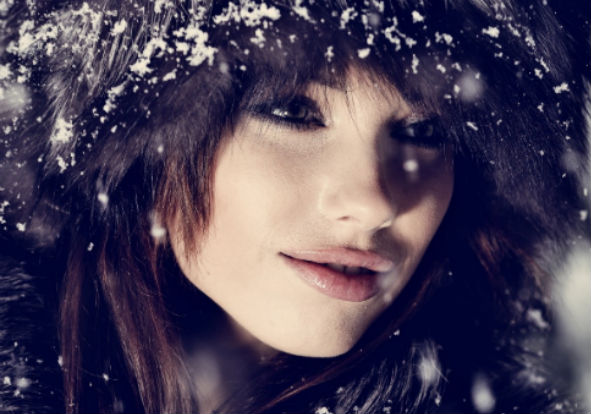model in snow