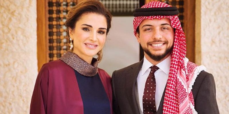 We love this shot of Queen Rania and Crown Prince Hussein