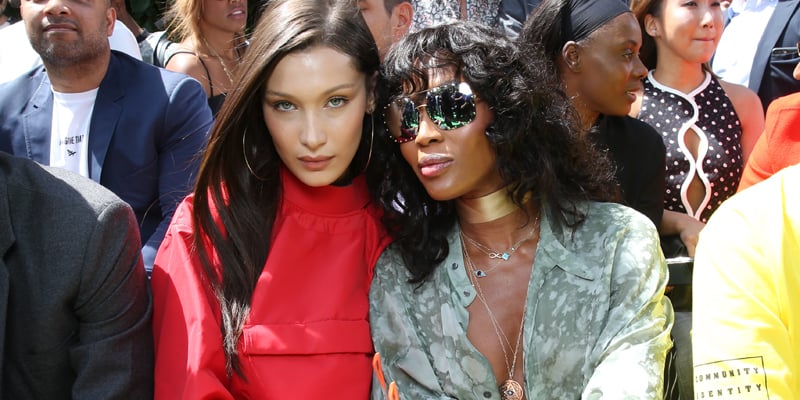 Bella Hadid sat front row for Virgil Abloh's first Louis Vuitton show