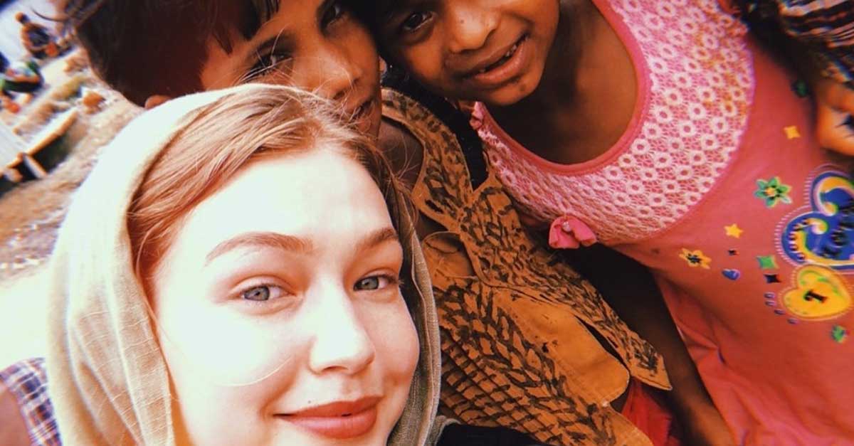 Gigi Hadid Visits Refugee Camp In Bangladesh