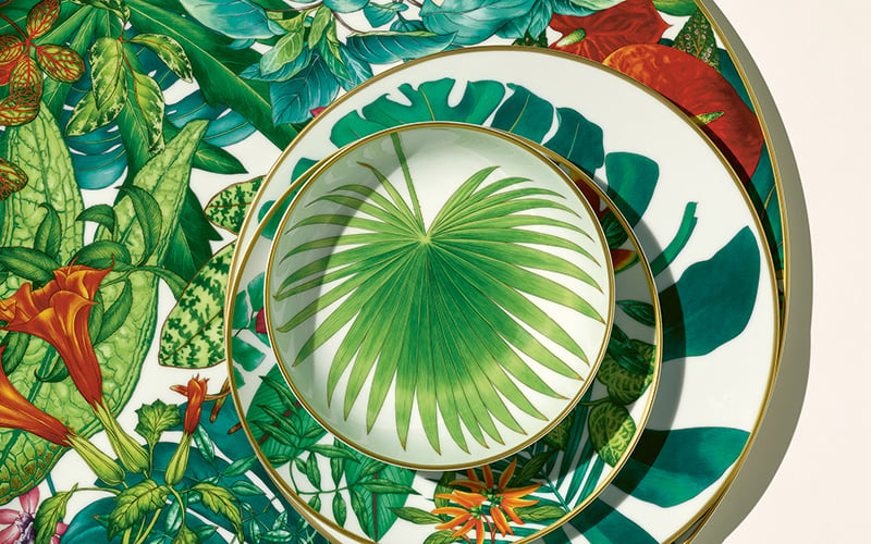 tropical tableware hermes Passifolia collection