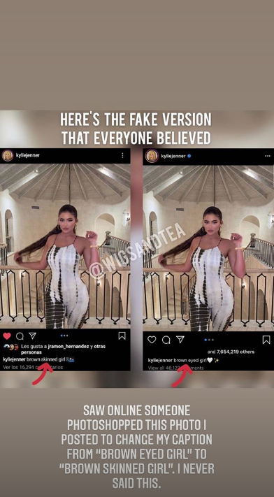 Kylie Jenner screenshot fake posts