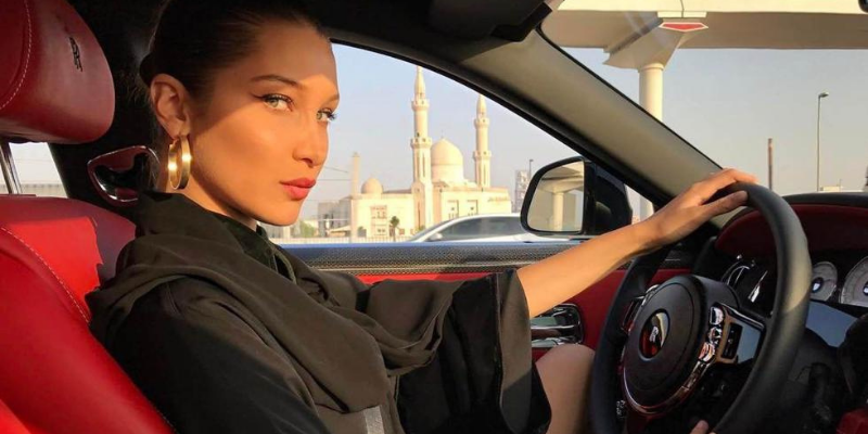 Bella Hadid car Dubai