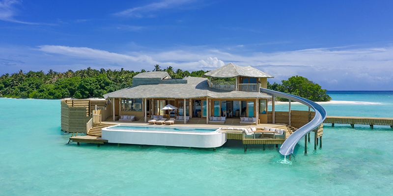The largest over water villa is less than a five-hour flight away ...