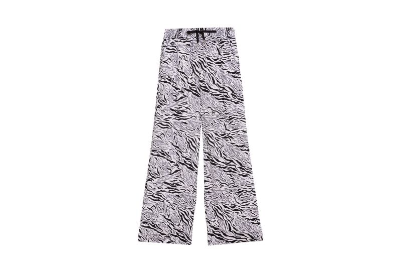 Linen Animal Print Wide Leg Trousers - Marks & Spencer
