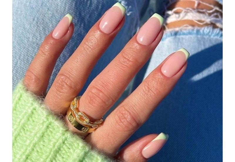 Green French Manicure