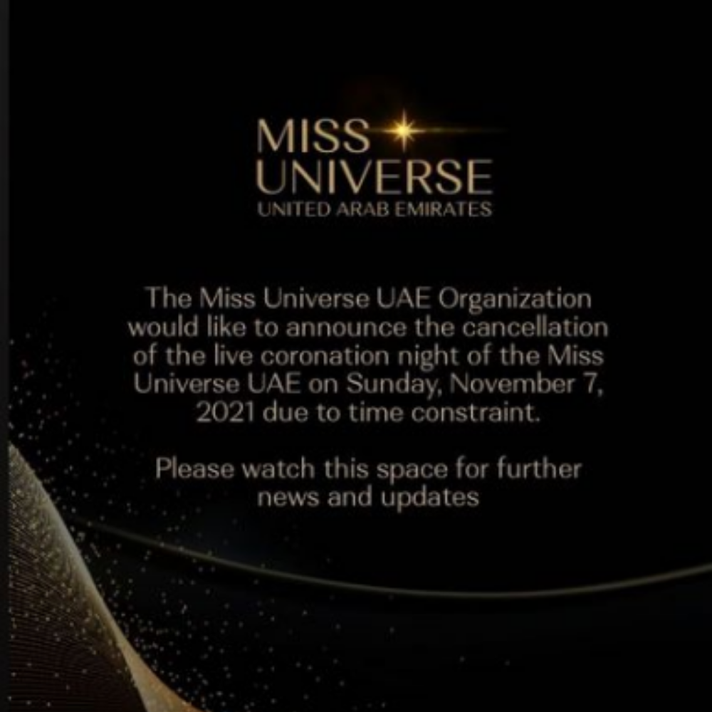 Miss Universe UAE cancelled