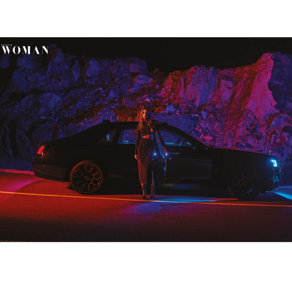 The Dark Side Ews February Cover Shoot With Rolls Royce Emirates Woman