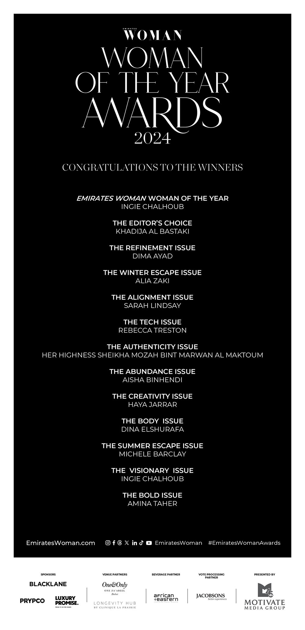 Emirates Woman – Woman of the Year Awards